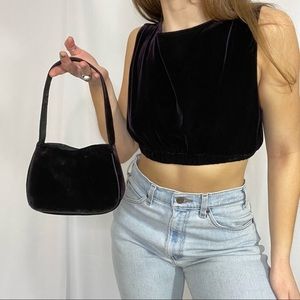 Y2K la regale black velvet mini bag